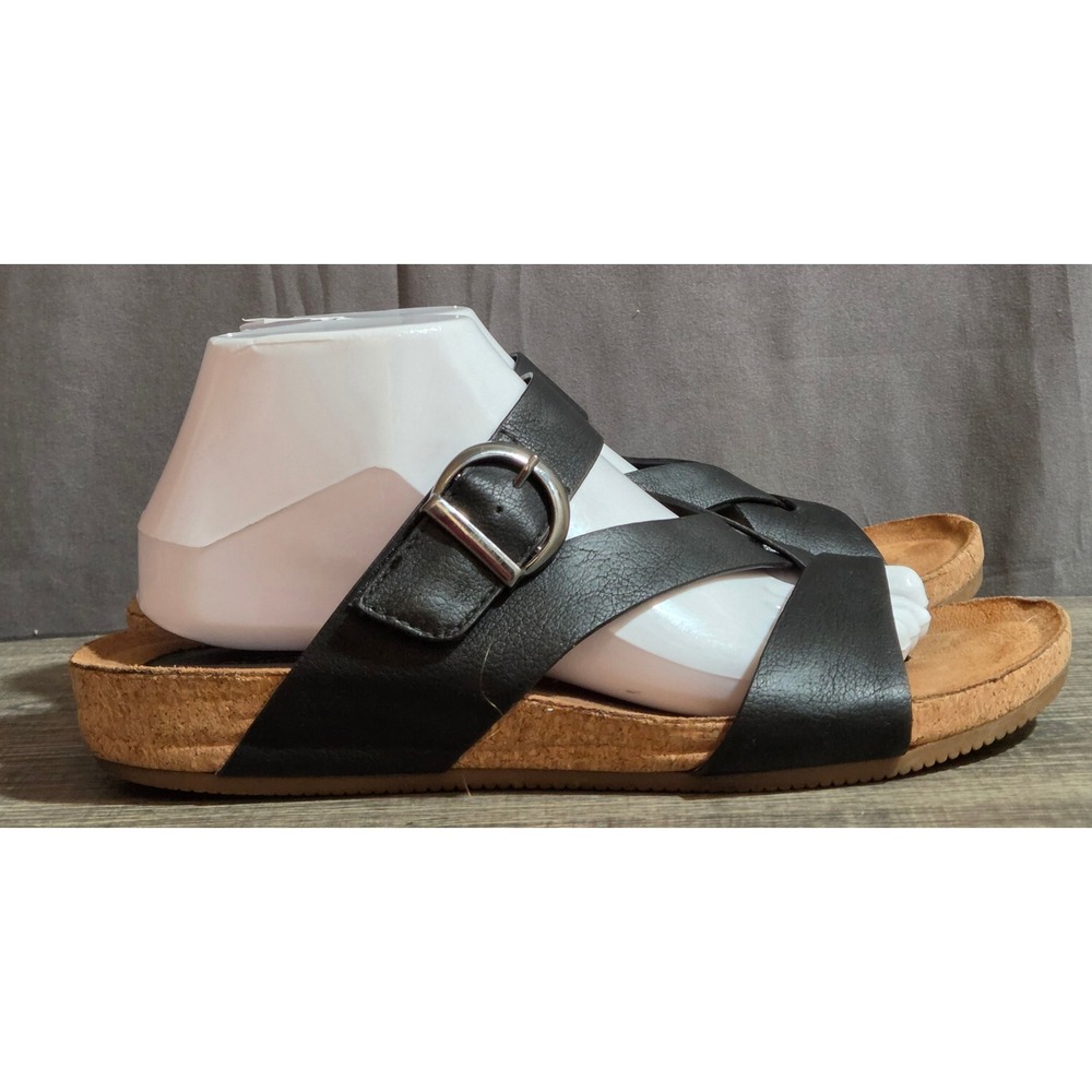 Eurosoft by Söfft Gladis Strappy Cork Wedge Sandals Womens Size 10 Black
